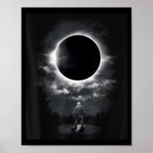 Lustige Vintage-Astronaut Raumfinsternis Wissensch Poster