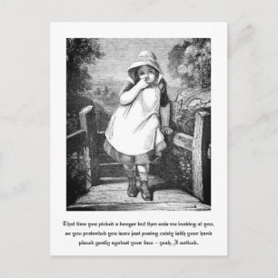 Lustige Vintage-Bauernhofmädchen-Booger-Geschichte Postkarte