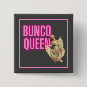 Lustige Vintage-Bunco-Königin  Button