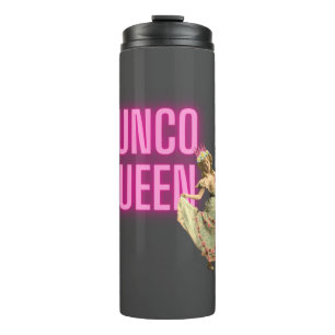 Lustige Vintage-Bunco-Königin  Thermosbecher