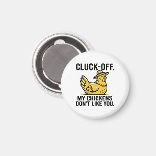 Lustige Vintage-Cluck-Off-Hühnerliebhaber-Minimali Magnet