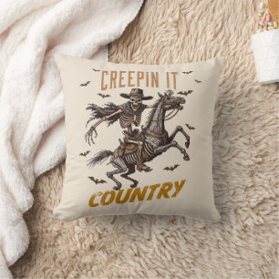 Lustige Vintage Creepin It Country Halloween Kissen