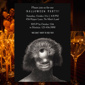Lustige Vintage-Cyklopen-Halloween-Party-Einladung Einladung