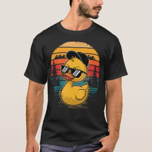 Lustige Vintage-Ente mit Sonnenbrille T-Shirt