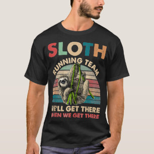 Lustige Vintage-Faultier-Laufteam-Marathonläufer T-Shirt