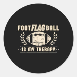 Lustige Vintage-Fuß-Flag-Ball Ist Mein Therapie-Fl Runder Aufkleber