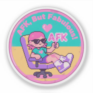 Lustige Vintage-Gamer-AFK-Lounge Retro-Design Aufkleber