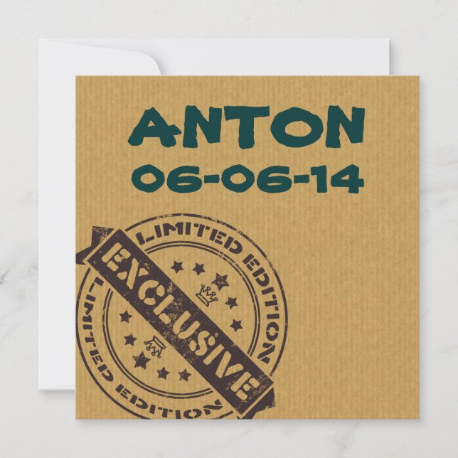 lustige Vintage Geburtshinweise für Jungen Ankündigung (Vorderseite)