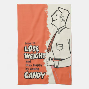Lustige Vintage-Gewichtsverlustwerbung ISS SÜßIGKE Geschirrtuch