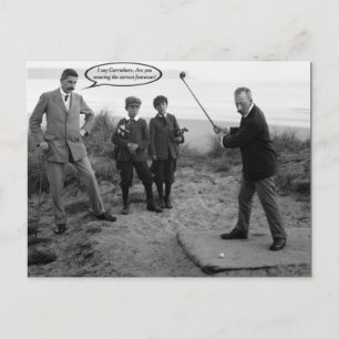 Lustige Vintage-Golf-Postkarte Postkarte