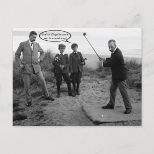 Lustige Vintage-Golf-Postkarte Postkarte