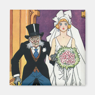Lustige Vintage-Hochzeit, Mai Dezember Romantik Magnet