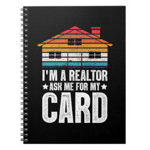 Lustige Vintage-Immobilienmakler-Realtor-Karte Notizblock