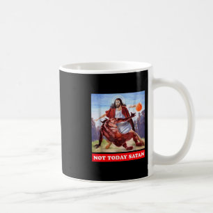 Lustige Vintage Jesus Vs Satan Sketll - Nicht heut Kaffeetasse