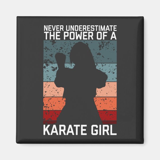 lustige Vintage Karate Girl Zitat Redewendungen. Magnet (Vorne)