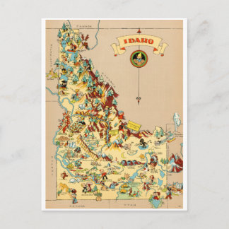 Lustige Vintage-Karte von Idaho Postkarte
