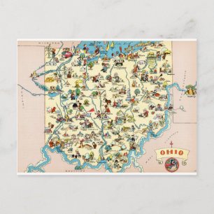 Lustige Vintage-Karte von Ohio Postkarte