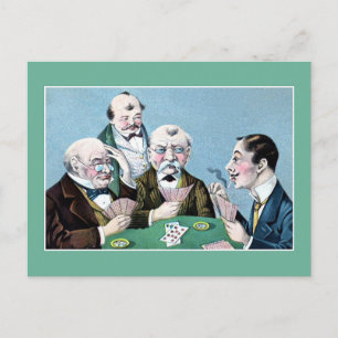 Lustige Vintage-Kartenspieler (Whist, Bridge) Cart Postkarte