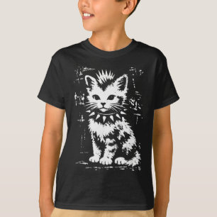 Lustige Vintage-Katze Punk-Kätzchen Meme Männer Fr T-Shirt