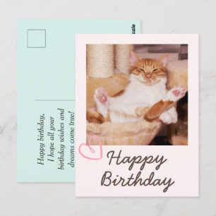 Lustige Vintage-Katze und Alles Gute zum Geburtsta Postkarte