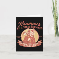 Lustige Vintage-Krampus-Kind-Transportdienste Froh