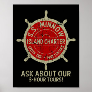 Lustige Vintage-Kreuzfahrtschiff Retro-Schiffe Boo Poster