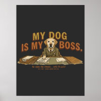 Lustige Vintage-"Mein Hund ist mein Chef" Labrador