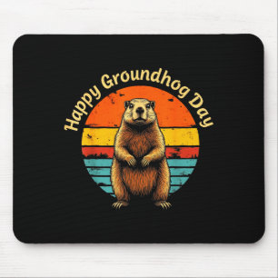 Lustige Vintage-Meteorologie Murmeltier Glückliche Mousepad