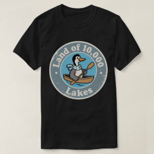 Lustige Vintage Minnesota Loon Vogel Kanu Retro T-Shirt