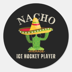 Lustige Vintage-Nacho-Durchschnitts-Eishockeyspiel Runder Aufkleber