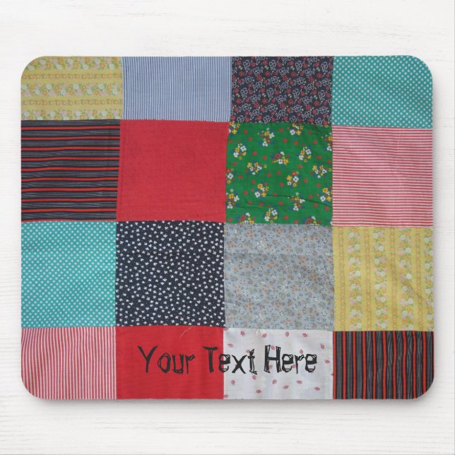 lustige Vintage Patchwork gemustert Mousepad (Vorne)