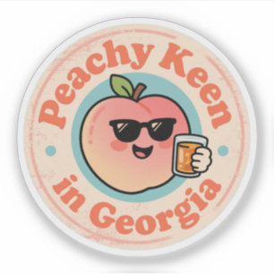 Lustige Vintage Peachy Keen in Georgia Pfirsich Aufkleber