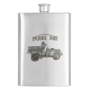 Lustige Vintage-Push-Me-Motorradflasche Flachmann
