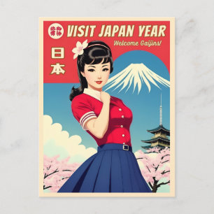 Lustige Vintage-Reise Japan Tourismus Humor Postkarte