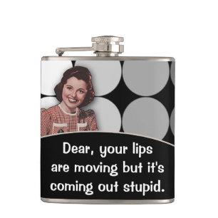 Lustige Vintage Retro Dame Flachmann