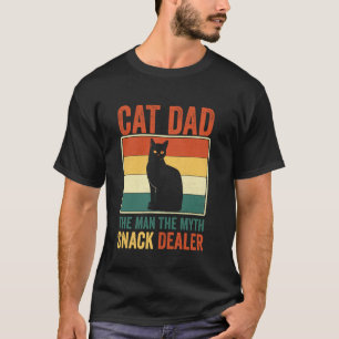 Lustige Vintage Retro Schwarze Katze Vatertag Stol T-Shirt