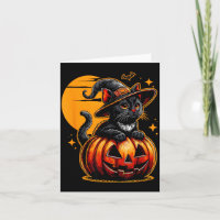 Lustige Vintage Schwarze Katze Halloween Kürbis Gr