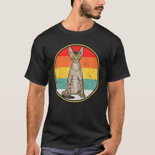 Lustige Vintage-Sonnenuntergang-Devon-Rex-Katze T-Shirt