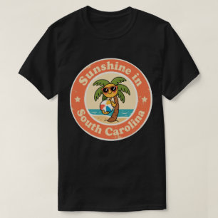 Lustige Vintage South Carolina Palmetto Baum Stran T-Shirt