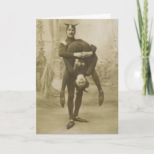 Lustige Vintage-Victorian-Zirkusdarsteller-Postkar Karte