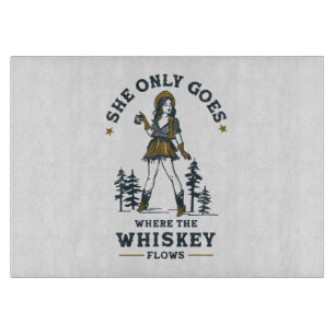 Lustige Vintage Western Cowgirl Whiskey Liebhaberi Schneidebrett
