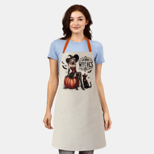 Lustige Vintage-Western-Hexe Halloween Schürze