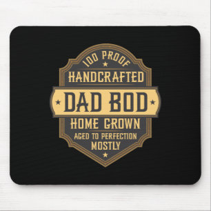 Lustige Vintage-Whiskey-Etikett Dad Bod Vatertag Mousepad