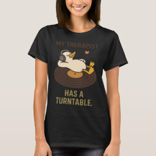 Lustige Vinyl-Therapie-Ente-Plattenspieler-Musik-D T-Shirt