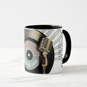 Lustige Vinylaufzeichnung Karaoke-König-Retro Tasse
