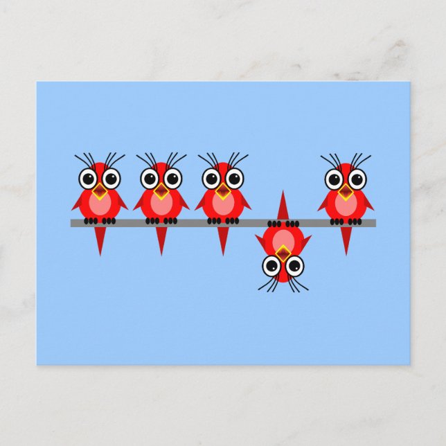 lustige Vögel Postkarte (Vorderseite)