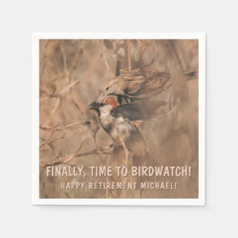 Lustige Vogelbeobachter-Ruhestandsfeier für Spatze Serviette
