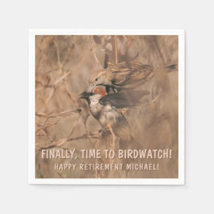 Lustige Vogelbeobachter-Ruhestandsfeier für Spatze Serviette