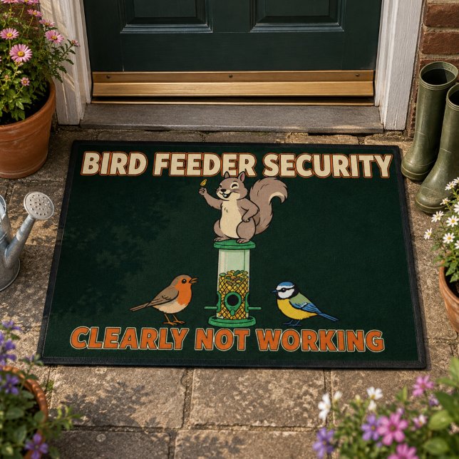 Lustige Vogelfutterhaus-Sicherheit-Squirrel-Türmat Fußmatte (Von Creator hochgeladen)