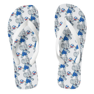 Lustige Volleyball-Elefanten-Strand-Paar Flip-Flop Flip Flops